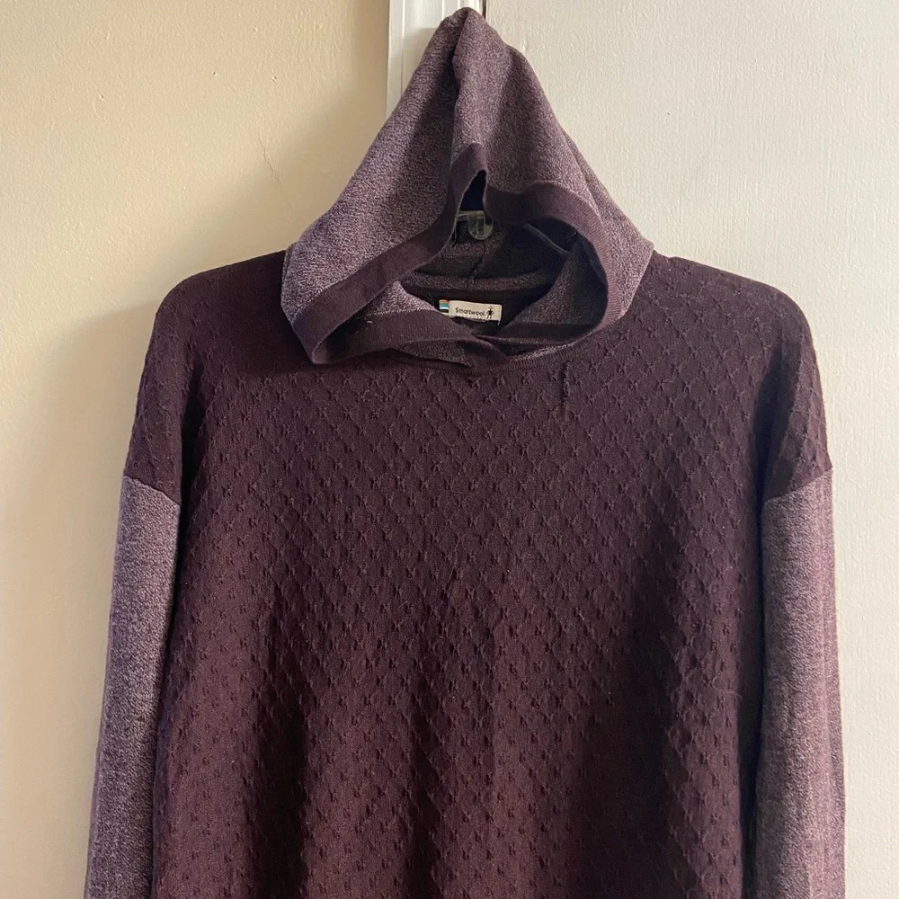 Smartwool Shadow pine sweater hoodie maroon women Small